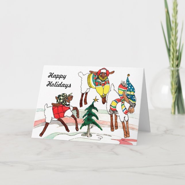 Cartes Pour Fêtes Annuelles Sheep Deer (Devant)