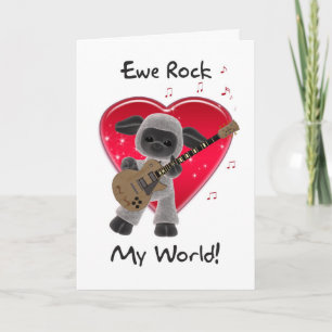 Cartes Pour Fêtes Annuelles Sheep Valentine's Day Card - Ewe Rock My World