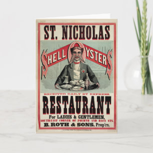 Cartes Pour Fêtes Annuelles Shell Oysters Vintage Advertisement