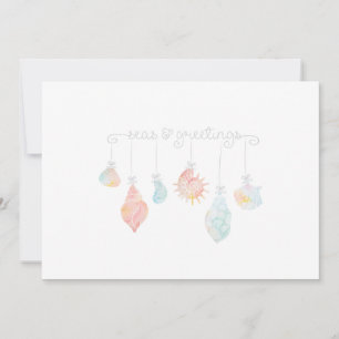 Cartes Pour Fêtes Annuelles Shell Watercolor Seas Et Salutations