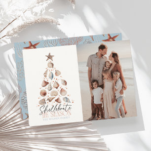 Cartes Pour Fêtes Annuelles Shellebré Coquillage de Noël Arbre photo