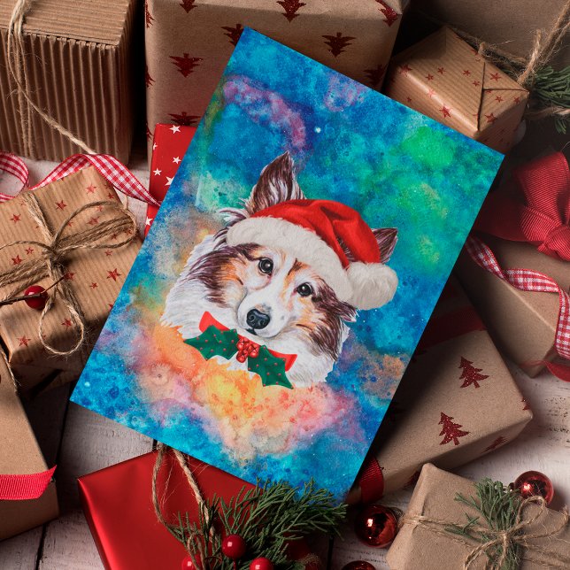 Cartes Pour Fêtes Annuelles Sheltie Breed Chien Noël (Créateur téléchargé)
