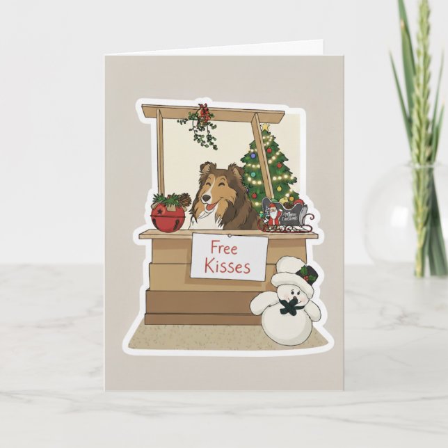 Cartes Pour Fêtes Annuelles Sheltie's free kisses (Devant)