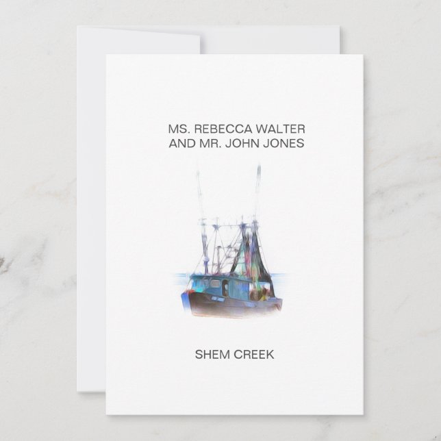 Cartes Pour Fêtes Annuelles Shem Creek - Charleston (Devant)