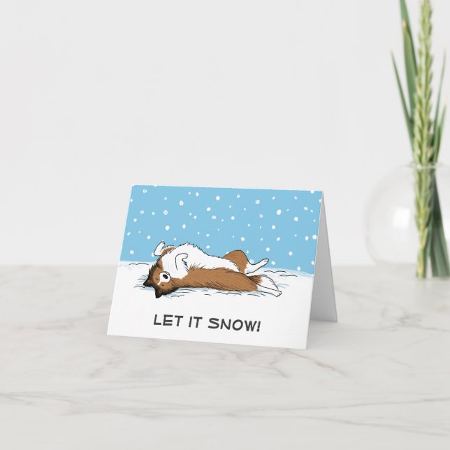 Cartes Pour Fêtes Annuelles Shetland Sheepdog Shelter Let it Snow Dog Holiday (Devant)