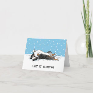 Cartes Pour Fêtes Annuelles Shetland Sheepdog Shelter Let it Snow Dog Holiday