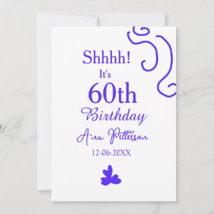 Cartes Pour Fêtes Annuelles Shhhh c'est 60e anniversaire ajouter nom violet es