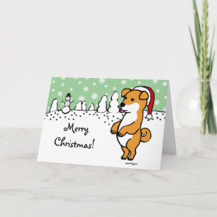 Cartes Pour Fêtes Annuelles Shiba Inu Chiot Noël Père Noël