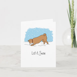 Cartes Pour Fêtes Annuelles Shiba Inu Laisser neiger - Joyeux Noël de chien