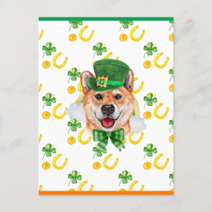 Cartes Pour Fêtes Annuelles Shiba Inu Shamrock St. Patricks Day