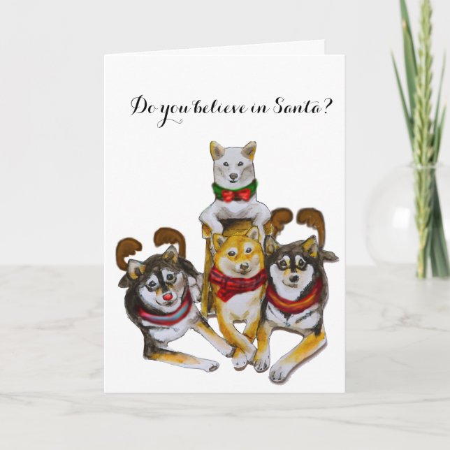 Cartes Pour Fêtes Annuelles Shiba Inu Soeurs Kikko Sasha Momo Hina (Devant)
