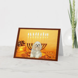 Cartes Pour Fêtes Annuelles Shih Tzu Chanukah Card Menorah