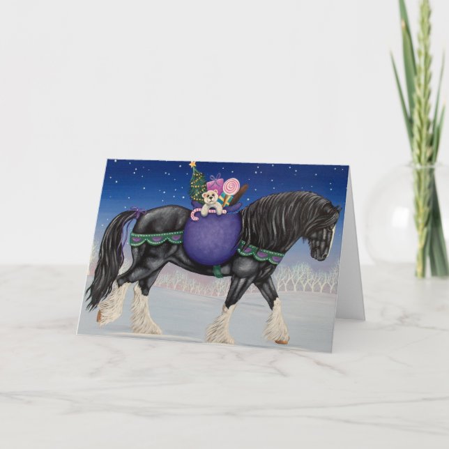 Cartes Pour Fêtes Annuelles Shire Brouillon Cheval Noël (Devant)