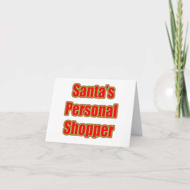 Cartes Pour Fêtes Annuelles Shopper du personnel de Santa (Devant)