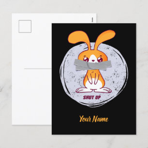 Cartes Pour Fêtes Annuelles Shut up rabbit Funny Sarcastic Comic Design