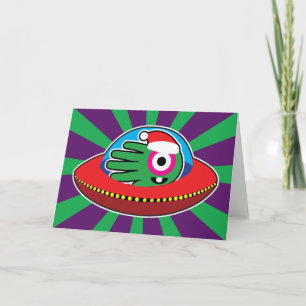 Cartes Pour Fêtes Annuelles Si Père Noël était un Noël alien