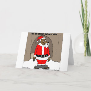 Cartes Pour Fêtes Annuelles Si Santa Clause L'Ours Amusant Cadeaux de Noël Tee