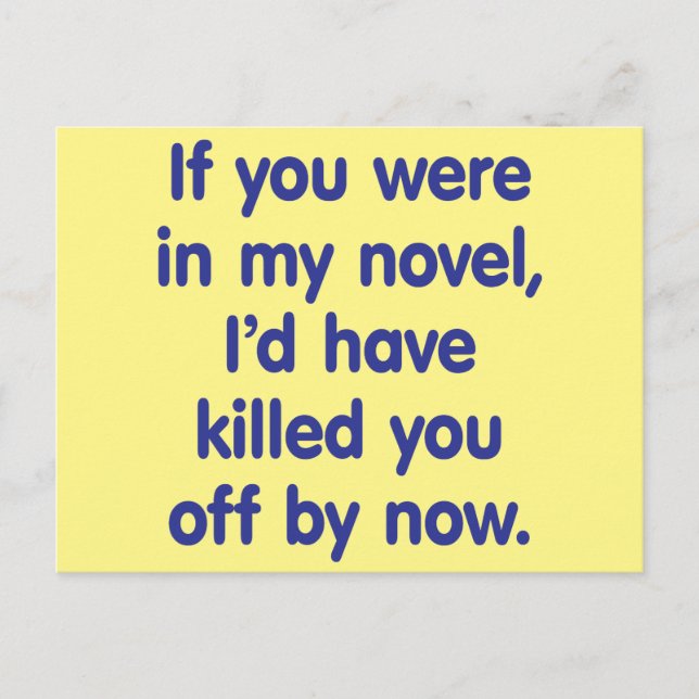 Cartes Pour Fêtes Annuelles Si tu étais dans mon roman (Devant)