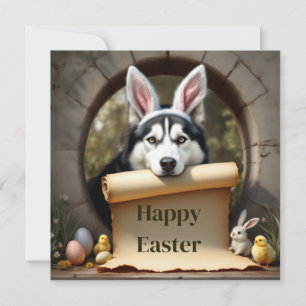 Cartes Pour Fêtes Annuelles Siberian Husky dog et le message