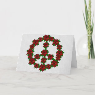 Cartes Pour Fêtes Annuelles Signe de paix de poinsettia