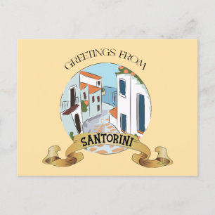 Cartes Pour Fêtes Annuelles Signe des voeux de Santorin