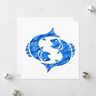 Cartes Pour Fêtes Annuelles SIGNE Zodiaque Horoscope Poissons