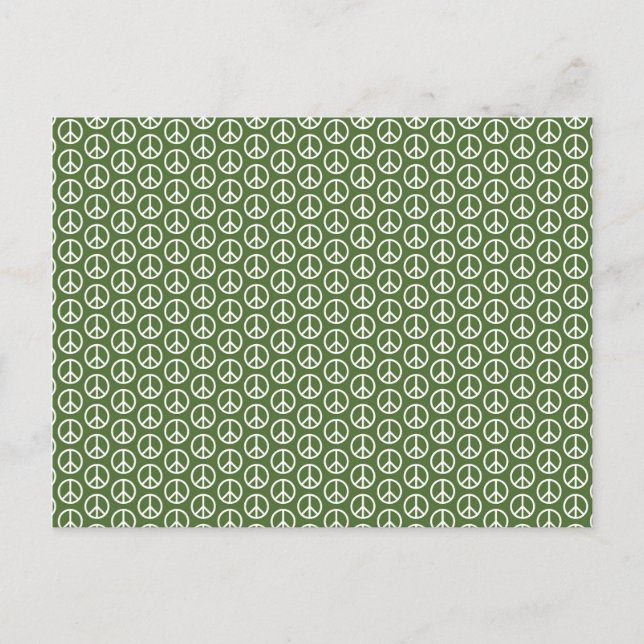 Cartes Pour Fêtes Annuelles Signes de paix sur vert pin de Noël (Devant)