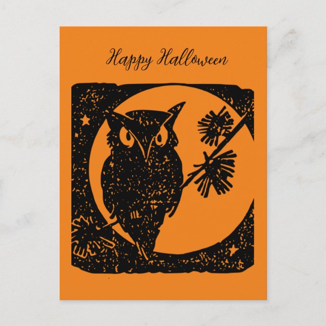 Cartes Pour Fêtes Annuelles Signet d'Halloween noir et orange (Devant)