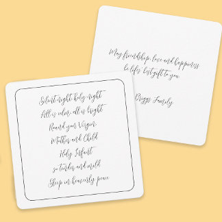 Cartes Pour Fêtes Annuelles Silence Night Carol Paroles Script Noël