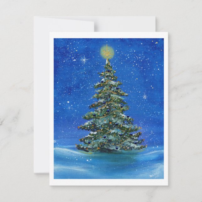 Cartes Pour Fêtes Annuelles Silencieux sapin de Noël par Renee Lavoie (Devant)