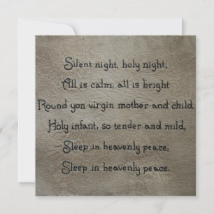 Cartes Pour Fêtes Annuelles Silent Night