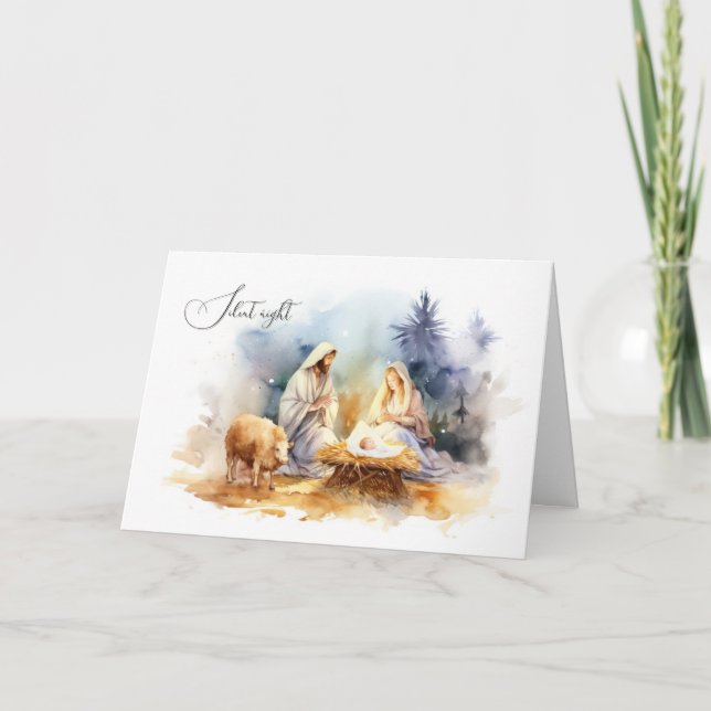Cartes Pour Fêtes Annuelles Silent Night Nativity Scene Christmas (Devant)