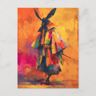 Cartes Pour Fêtes Annuelles Silhouette Abstraite du guerrier de Samurai
