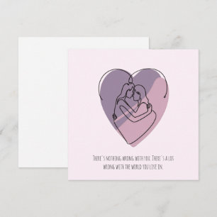 Cartes Pour Fêtes Annuelles Silhouette Abstraite Minimaliste Du Couple Lesbien