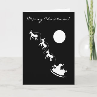 Cartes Pour Fêtes Annuelles Silhouette blanche Père Noël