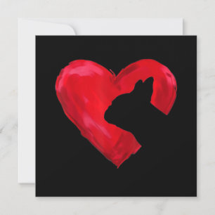 Cartes Pour Fêtes Annuelles Silhouette de cœur Saint-Valentin French Bulldog G