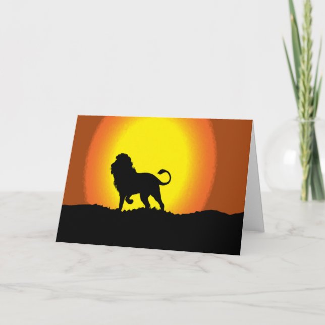 Cartes Pour Fêtes Annuelles Silhouette de lion de poule (Devant)