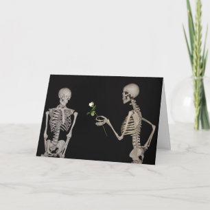 Cartes Pour Fêtes Annuelles Silly Skeleton Odd Funny Valentine's Day Card