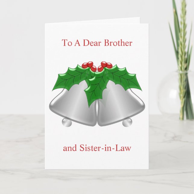 Cartes Pour Fêtes Annuelles Silver Bells Frère Et Soeur-En-Belle Noël (Devant)