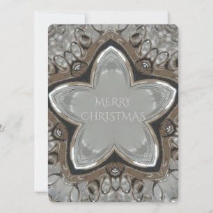 Cartes Pour Fêtes Annuelles Silver blanc gris brillant étoile Joyeux Noël