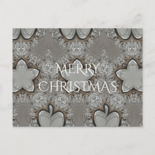 Cartes Pour Fêtes Annuelles Silver blanc gris brillant étoile Joyeux Noël