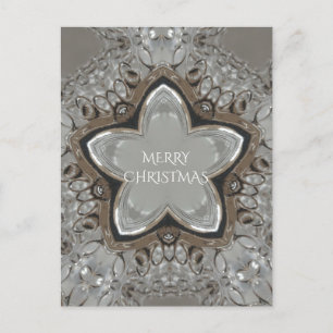 Cartes Pour Fêtes Annuelles Silver blanc gris brillant étoile Joyeux Noël