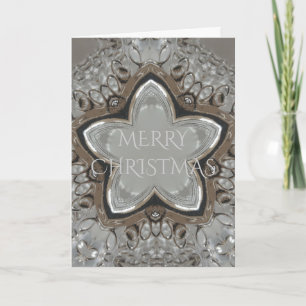 Cartes Pour Fêtes Annuelles Silver blanc gris brillant étoile Joyeux Noël