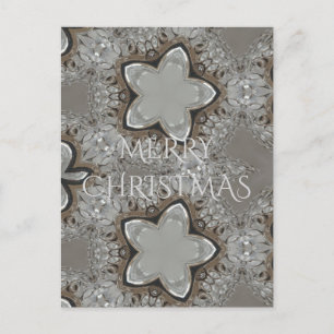 Cartes Pour Fêtes Annuelles Silver blanc gris brillant étoile Joyeux Noël