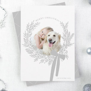 Cartes Pour Fêtes Annuelles Silver Grey Fer de Noël Mini photo
