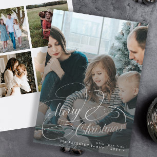 Cartes Pour Fêtes Annuelles Silver Joyeux Noël 5 photo collage