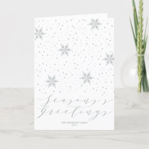 Cartes Pour Fêtes Annuelles Silver Snowflakes Joyeuses Fêtes Christmas Holi