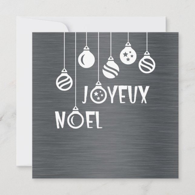 Cartes Pour Fêtes Annuelles Silver wish card "Joyeux Noel" (Devant)