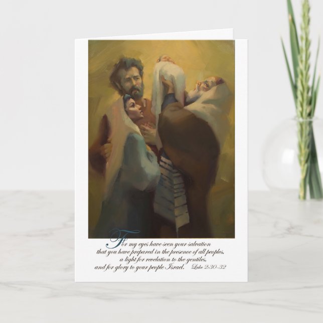 Cartes Pour Fêtes Annuelles Simeon bénissant Jésus dans le temple (Devant)