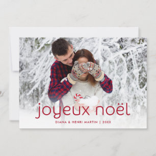 Cartes Pour Fêtes Annuelles Simple and Fun Red Joyeux Noel Christmas Photo